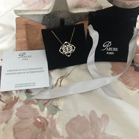 Parure Paris silver gold plated diamond necklace - Picture 1 of 5